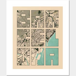 Barcelona, Spain City Map Typography - Vintage Posters and Art